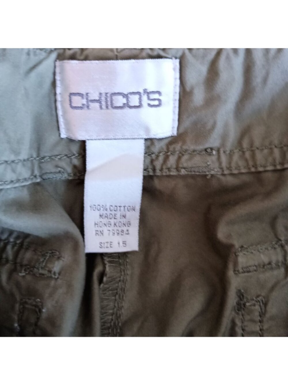 Chico's Green High Rise Straight Leg Pants Belted Women's Size M 10 - Picture 2 of 8